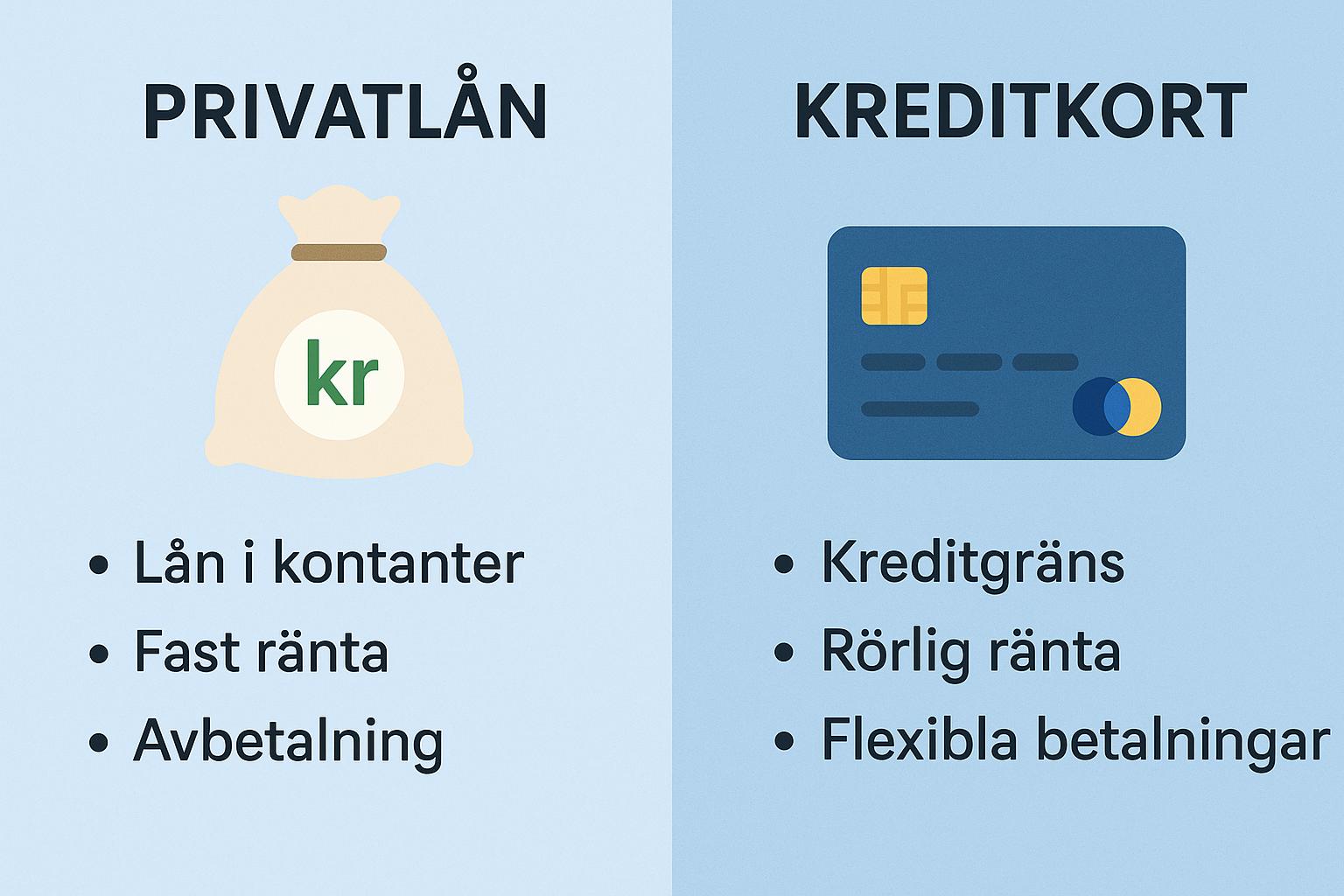 Skillnaden mellan privatlån och kreditkort Skillnaden mellan privatlån och kreditkort