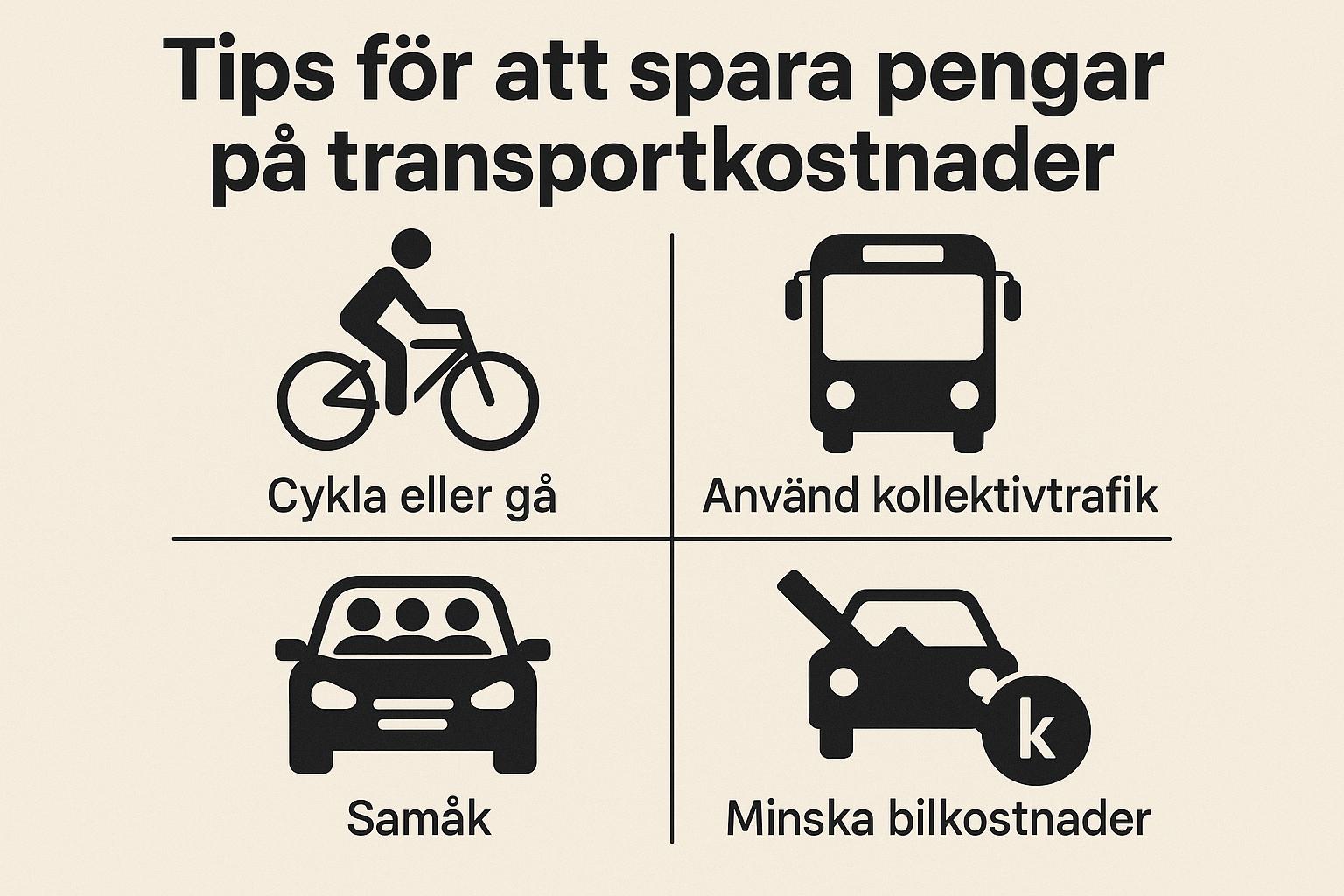Tips för att spara pengar på transportkostnader