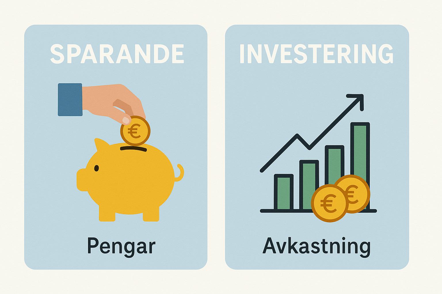 Vad är skillnaden mellan sparande och investering?