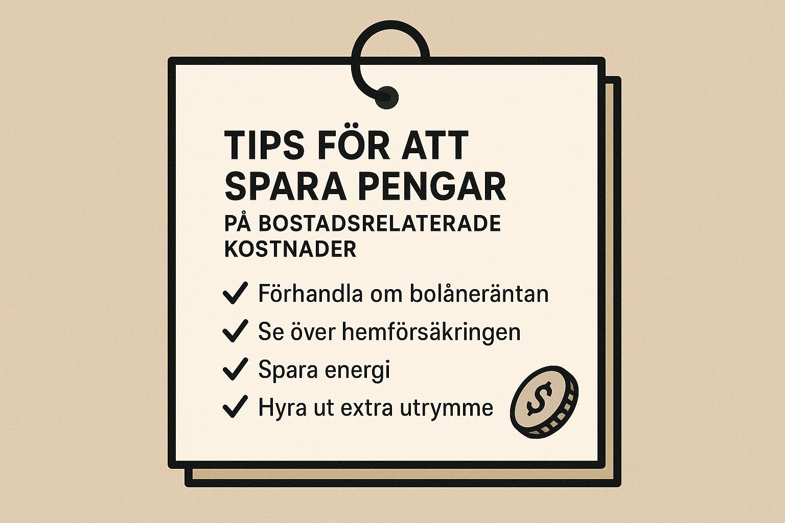 Tips för att spara pengar på bostadsrelaterade kostnader
